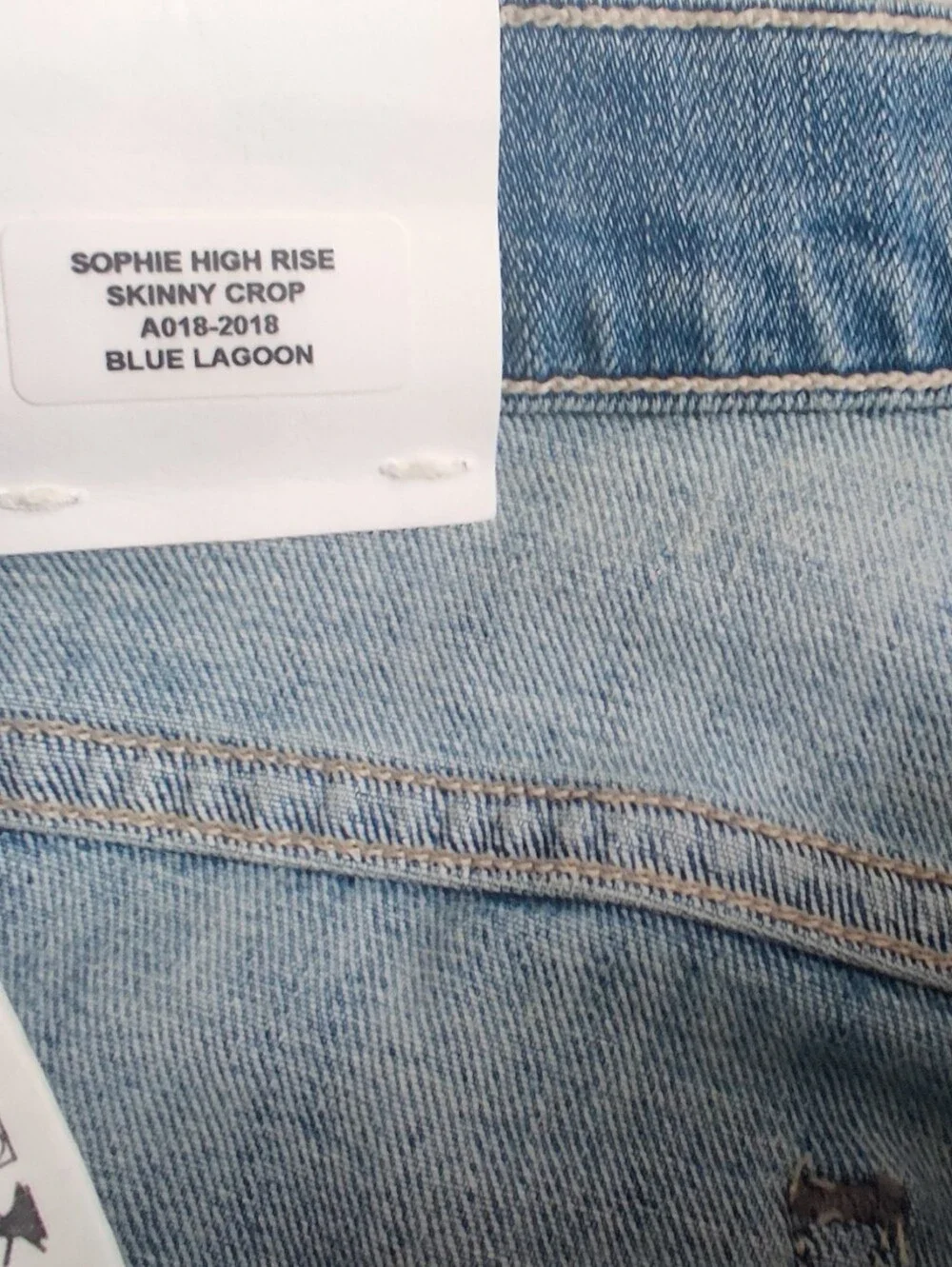 Agolde NWT Sophie High Rise Skinny Crop Blue Lagoon Size 30